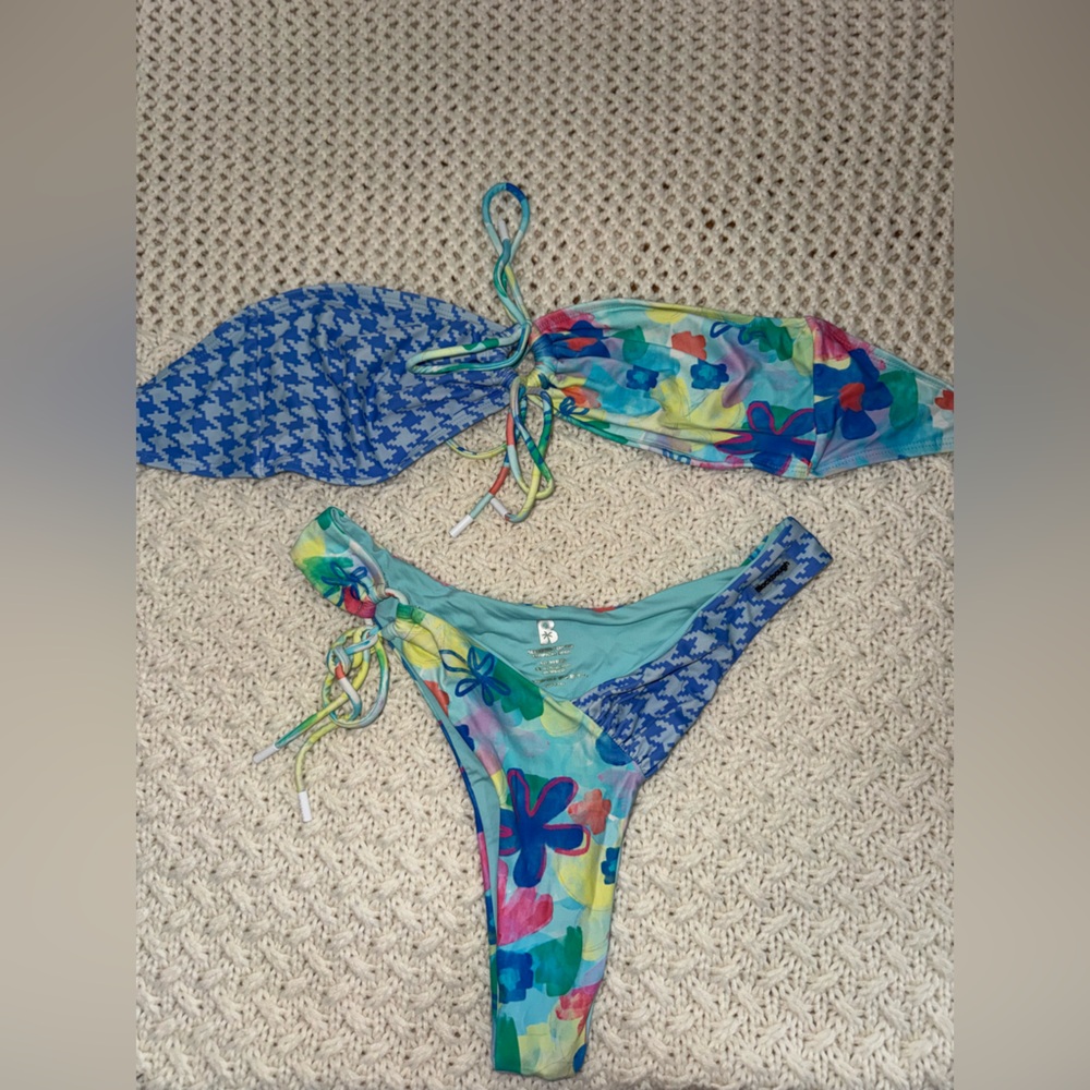 Blackbough Swim Houndstooth and Floral Bikini SET - Picture 4 of 7